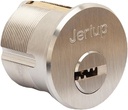 Satin Nickle Brass Mortise Cylinder Door Lock, 1-1/8"(Overall Length: 28.5Mm) Keyed Dimple Keyway, Standard Outdoor & Indoor Use, Door Replacement Cylinder Lock with 5 Keys…