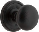 Loch Rosette Privacy with Keep Knob in Black Iron - Universal Handing