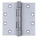 Tell Manufacturing Ball Bearing Hinges with Non-Removable Pin, 4.5X4.5 Inch Commercial Full Mortise Square Hinge 3 Pack in Satin Chrome with a Template Screw Pattern, HG100005