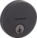 Kwikset Uptown Deadbolt Lock, Matte Black round Exterior Keyed Front Entry Door, Pick Resistant Smartkey Rekey Security, Single Cylinder Dead Bolt, with Microban Protection