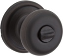 Kwikset Hancock Interior Privacy Door Knob with Lock, Door Handle for Bathroom and Bedroom, Venetian Bronze Keyless Turn Lock Doorknob, with Microban Protection