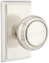 Emtek Privacy Set, Rectangular Rosette, Norwich Knob, Satin Nickel US15