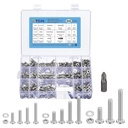 600Pcs Nuts and Bolts Assortment Kit, #6-32#8-32#10-24 Phillips Pan Head Machine Screws, 304 Stainless Steel 1/2", 1/4", 5/8", 3/4", 1" Screws Assortment Kit with Storage Case