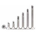 410 Stainless Steel Flat Head Cross Drill Tail Screws, Countersunk Head Screws, Self-Drilling Screws, Metal Plate Screws#8（#8X1/2=1000Pcs）