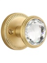 Gold Door Knobs Crystal Door Knob Passage Brushed Gold Door Knob for Hall and Closet Glass Satin Brass Door Knob Zinc Alloy 2 Pack