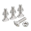 Uxcell M8X30Mm T Slot Drop-In Bolt and M8 Hexagon Flange Nut Set, 40 Sets Hammer Head T-Bolt T Shape Stud Sliding Screw for 45 Series Aluminum Profile