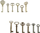 12-Keys Skeleton Key Set Universal Skeleton Keys Kit for Antique Dresser, Chinese Cabinet, Antique Furniture and Old Style Cabinets or Doors, Collectible Gift