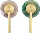 Rockcloud Pack of 2 Agate Slice Drawer Knob with Screw, Handmade Pull Handle Door Pulls for Cabinet Wardrobe Kitchen Cupboard Decorative, Natural Color + Blue Color