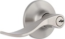 Miseno MLK1011 Torry Wave Single Cylinder Keyed Entry Door Lever Set - Satin Nickel