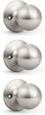 Probrico Dummy Door Knob, Single Sided Handle for Closets/French Doors/Pantry, Brushed Nickel Non-Turning Interior Push/Pull Door Knob 3 Pack