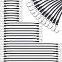 90 Pack Multiple Size Rubber Bungee Cords 9'' 21'' 31'' Bungee Tarp Straps Heavy Duty Natural Rubber Tie down Cords with S Hooks for Outdoor Tarp Covers Canvas Canopies Motorcycle Cargo