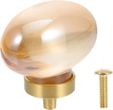10 Pack Amber Glass Egg Shaped Gold Pulls