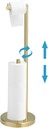 Free Standing Toilet Paper Holder with Storage, 25.6“, Bathroom Toilet Paper Holder for 4 Rolls of Toilet Tissue Modern Stainless Steel Brushed Gold 8" Thickened Base Anti-Shaking