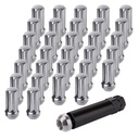 32PCS M14X1.5 Lug Nuts with Key, Chrome Plated Alloy Steel, Spline Large Acorn Seat Replacement for Polaris Ranger, Can-Am, Honda, Chevrolet Silverado 1500, Chevy Suburban