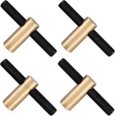 Amogeeli 4Pcs Black Obsidian Stone Wand Cabinet Pulls Knob Set with Screws, Decorative Brushed Brass Crystal Drawer Pulls Handles for Closet Dresser Cupboard Kitchen Decoration