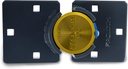 Paclock'S KT2173A/770 Hasp and Puck Combo Kit, Buy American Act Compliant, High Security 6-Pin Cylinder, One Lock Keyed to #26543 W/ 2 Keys, Yellow Anod. Alum. Puck, Double Coated Grey Hasp