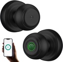 Fingerprint Door Knob, Smart Biometric Fingerprint Door Lock with App Control, Keyless Entry Door Lock for Bedroom/Office/Hotel/Apartment.(Black)