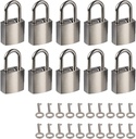 Mini Metal Lock - 10 Sets Zinc Replacement Pad - Small Locks with Keys, Mirror Glossy (Silver)