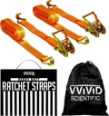 Vvivid Tie down Steel Cargo Ratchet Winch Set 20 Foot S-Hook Webbed Strap 2-Pack Bundle Including Carrying Bag