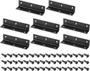 Uxcell L Bracket Corner Braces, 8 Set 25X25X100 Mm - Stainless Steel 90 Degree Right Angle Bracket Fastener with Screws, for Shelf Chair Drawer (Black)