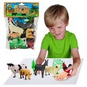 Jumbo Playset - Farm Animals from Deluxebase. 10-Piece Large Farm Animal Figurines Toy Set. Bag of Farm Toys Including Cow, Pig, Dog, Donkey, Goat and Chicken. Great Farm Gifts and Party Favors.