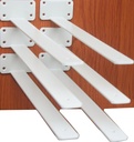 6 Pack - 16 Inch White Hidden L Shelf Bracket (1/5 Inch Thicked) Iron Shelf Brackets, Metal Shelf Bracket, Industrial Shelf Bracket, Modern Shelf Bracket, Metal L Brackets for Shelves Support