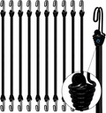 Bungee Cords with Hooks, 40 Inch Small Bungee Cord with Hooks, Outdoor Bungee Straps with Hooks for Camping, Tarps, Tents, Hiking, Luggage, Trucks and Boats, Black (10 Pack)