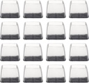 Uxcell 16Pcs Chair Leg Floor Protectors Non-Slip Square Chair Leg Pads Caps Covers with Felt Bottom for Hardwood Floors Reduce Noise Scratches, Transparent (Fit for 1.2-1.6 Inch Legs)