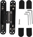 Ranbo 7 X 2.8 X 1.1 Inch Zinc Alloy/Aluminum Alloy Material Heavy Duty Invisible/Concealed/Hidden 3 Way Adjustable Butt Hinge Suitable for Commercial Residential Industrial Door (7 Inch Black)