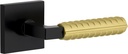 Viaggio Quadrato Rosette Satin Black Passage with Satin Brass Contempo Rebar Lever