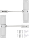 Uxcell 2 Pcs 128Mm/5.04" Spring Door Closer, Aluminum Alloy Automatic Door Closers with Adjustable Closing Speed for Home Self-Closing 20-40Kg Door, White