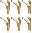 6 Pack Coat Hooks Backpack Hooks Wall Mounted Hooks Heavy Duty Hooks Double Prong Coat Hooks Used for Hanging Coats, Hats, Watches, Clothes Etc