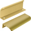 10 Pack 160Mm/6.4 Inch Aluminum Concealed Cabinet Pulls Hole Center Finger Edge Pulls for Home Kitchen Doors and Drawers - Includes Screws- Matte Gold
