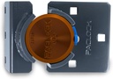 Paclock'S KT2173A/779 Hasp and Puck Combo Kit, Buy American Act Compliant, High Security 6-Pin Cylinder, One Lock Keyed to #26542 W/ 2 Keys, Orange Anod. Alum. Puck, Double Coated Grey Hasp