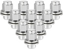 10 Pcs Wheel Lug Nuts Compatible for Jaguar XF XJ XE, Durable M12 X 1.5 Carbon Steel Silver Tone Tire Lugnuts
