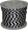 T.W Evans Cordage 98020 5/8-Inch by 200-Feet Solid Braid Propylene Multifilament Derby Rope, Black and White