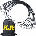 KJE 20Pack 31" Rubber Bungee Cords with S Hooks - Quality EPDM, Heavy Duty Black Bungee Straps, Ideal for Outdoor Tie Downs, Securing Tarps, Canvases, Cargo in Cold Hot Climates