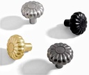 6/10/20/30 Black and Gold Cabinet Knobs, Matte Black Knobs, Stylish Drawer Pulls (4, Black-A)