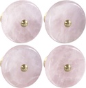 Amogeeli round Stone Brass Cabinet Drawer Knobs with Screw, Decorative Dresser Pull Handle Pack of 4