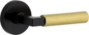 Viaggio Circolo Rosette Satin Black Privacy with Satin Brass Contempo Smooth Lever