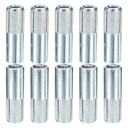 3/4" X 3-1/8" Drop-In Anchors - 10 Pack - Good for Dry Walls Hollow Bricks Plaster - Carbon Steel Sleeve Anchors Tool Expansion Anchors - Silver