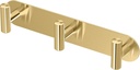 Gatco 1292B Modern Decor Wall Hook. Coat Hat Towel Robe Hook. for Entryway, Living, Kitchen, Bathroom, Bedroom.3-Hook, Sturdy Premium Brass.