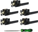 Keyless Entry Door Lock with Handle,Privacy Door Handle with Lock, Square Door Handle Lock for Bathroom and Bedroom Door Lock, Matte Black,Reversible Keyless Push Button Locking Door Handle, 5Pack
