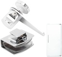 2Pcs Latch Bolts Lock Door Copper Hardware Smooth Surface Glass Shower Door Latch for Bathroom Shower Room Glass Door 0.3" to 0.47" Thickness