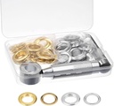Uxcell Grommet Tool Kit 50 Sets 3/4" Copper Grommets Eyelets with 3 Pcs Install Tool, 2 Colors 20Mm inside Dia for Leather, Clothes, Belt, DIY Crafts