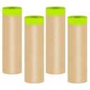 Tape and Drape, 24” X 200 Feet Masking Paper for Painting, Pre-Taped Masking Paper with Adhesive, Paint Tape, Car Protection Covering Paper for Car and Furniture, Floor (4 Pack)