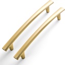 Goo-Ki 6 Pack 5 in (128Mm) Hole Center Cabinet Pulls Light Brushed Brass Zinc Alloy Kitchen Drawer Pulls Drawer Handles 6-3/5 Inch Length 6626-BS-128