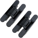Coshar Heavy Duty Door Hinges Invisable Door Hinges Hidden Door Hinges 5.9 Inch 3 Way Adjustable Butt Hinge, 88Lb Weight Capacity (Black, 2 Hinge)