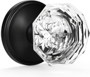 Gobrico 5 Pack Crystal Dummy Door Knobs Classic Rosette Interior Door Handles Matte Black Finish Single Side Glass Diamond Dummy Doorknobs