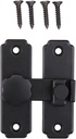 Flip Sliding Stainless Steel Barn Door Lock Buckle for All Kinds of Barn Doors Windows Sliding Doors Bathroom Doors Cabinets (Black)
